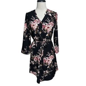41 Hawthorn Long Roll Tab Sleeve Floral Shirt Dress Size XS